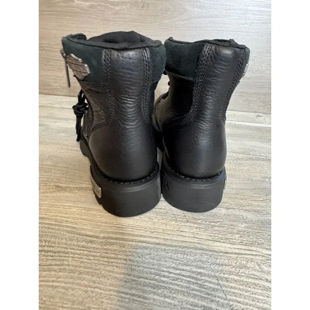 HARLEY-DAVIDSON Men's Chipman Leather Riding Boots Zip Boots Hard Toe Size 8